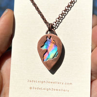 Wolf spirit animal necklace, copper and labradorite