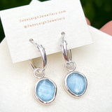 Aquamarine hoop earrings