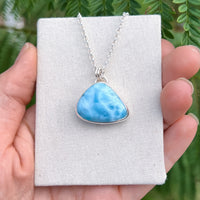 Seal spirit animal pendant, larimar & sterling silver