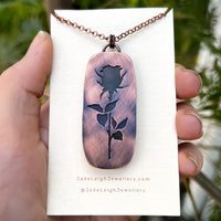 Rose necklace, copper and labradorite