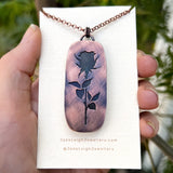 Rose necklace, copper and labradorite