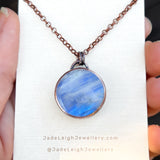 Copper moonstone reversible pendant