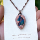 Wolf spirit animal necklace, copper and labradorite