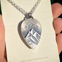 Moonstone and mountains Night Court pendant