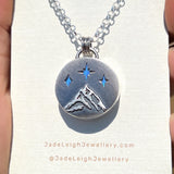 Moonstone and mountains Night Court pendant