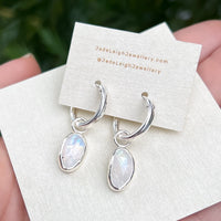 Moonstone hoop earrings