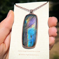 Rose necklace, copper and labradorite