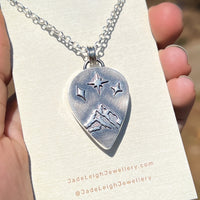 Iolite and mountains Night Court pendant