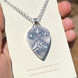 Iolite and mountains Night Court pendant