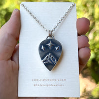 Iolite and mountains Night Court pendant
