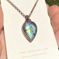 Wolf spirit animal necklace, copper and labradorite