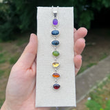 Rainbow chakra lariat necklace