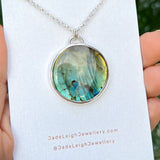 Turtle necklace, labradorite & sterling silver