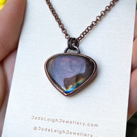 Kangaroo spirit animal necklace, copper and labradorite