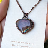 Kangaroo spirit animal necklace, copper and labradorite