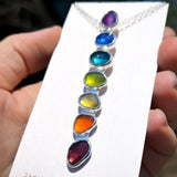 Rainbow chakra gemstone pendant