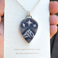 Iolite and mountains Night Court pendant