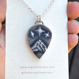 Iolite and mountains Night Court pendant