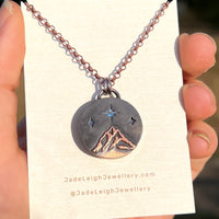 Copper moonstone reversible pendant