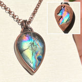 Wolf spirit animal necklace, copper and labradorite