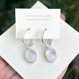 Moonstone hoop earrings