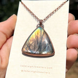 Koala silhouette necklace, labradorite and copper