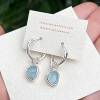 Aquamarine hoop earrings