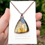 Frog spirit animal necklace, copper and labradorite