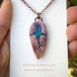 Shark spirit animal necklace, copper and labradorite