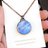 Copper moonstone reversible pendant