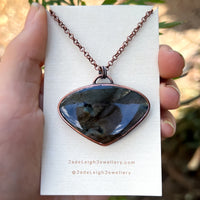 Wedge tailed eagle spirit animal necklace, copper and labradorite