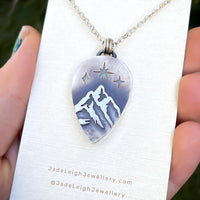 Moonstone and mountains Night Court pendant