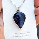 Iolite and mountains Night Court pendant