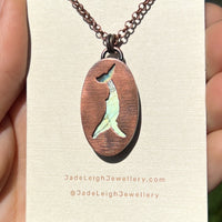 Whale totem spirit animal necklace, labradorite and copper