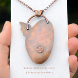 Copper labradorite dragon pendant