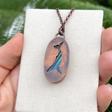 Whale totem spirit animal necklace, labradorite and copper