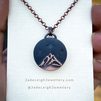 Copper moonstone reversible pendant