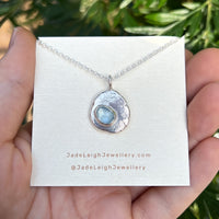 Aquamarine rustic mini pendant