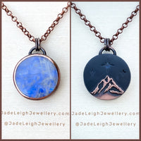 Copper moonstone reversible pendant