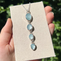 Aquamarine multi stone drop pendant