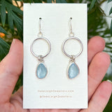 Aquamarine hoop earrings