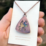 Frog spirit animal necklace, copper and labradorite