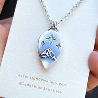Moonstone and mountains Night Court pendant