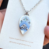 Moonstone and mountains Night Court pendant
