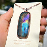 Rose necklace, copper and labradorite