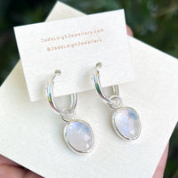 Moonstone hoop earrings