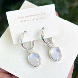 Moonstone hoop earrings