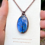 Dolphin spirit animal necklace, copper and labradorite