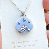 Moonstone and mountains Night Court pendant
