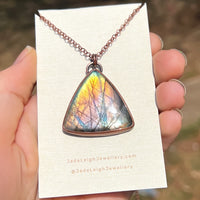 Koala silhouette necklace, labradorite and copper
